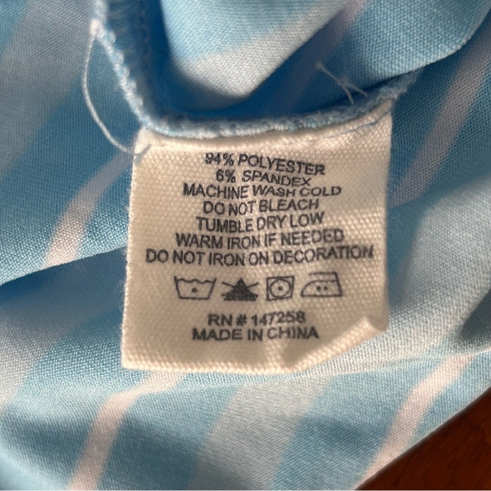 Simply Southern light blue striped lightweight performance polo shirt - Picture 8 of 8